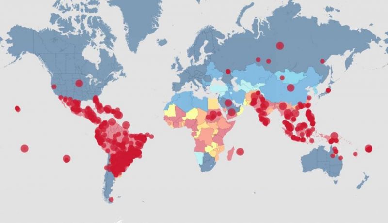 Karte: Dengue-Fieber